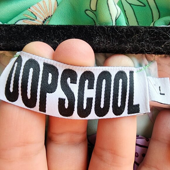 NWT Anthropologie "OOPSCOOL" Off-The-Shoulder Printed Dress Size Large - Picture 7 of 16